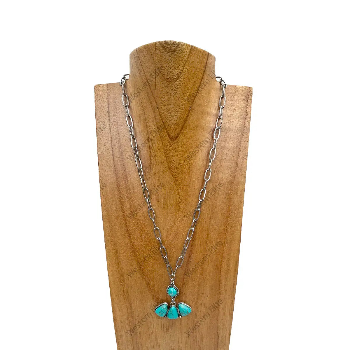3343 20' TURQUOISE STONE NECKLACE