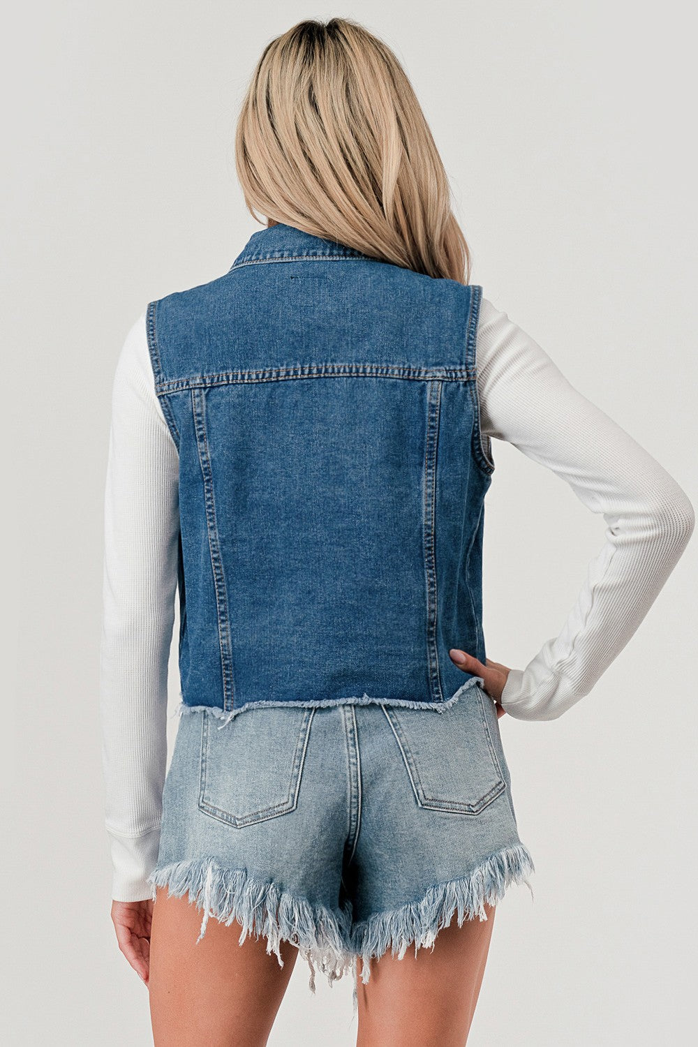2508 RAW HEM DENIM VEST