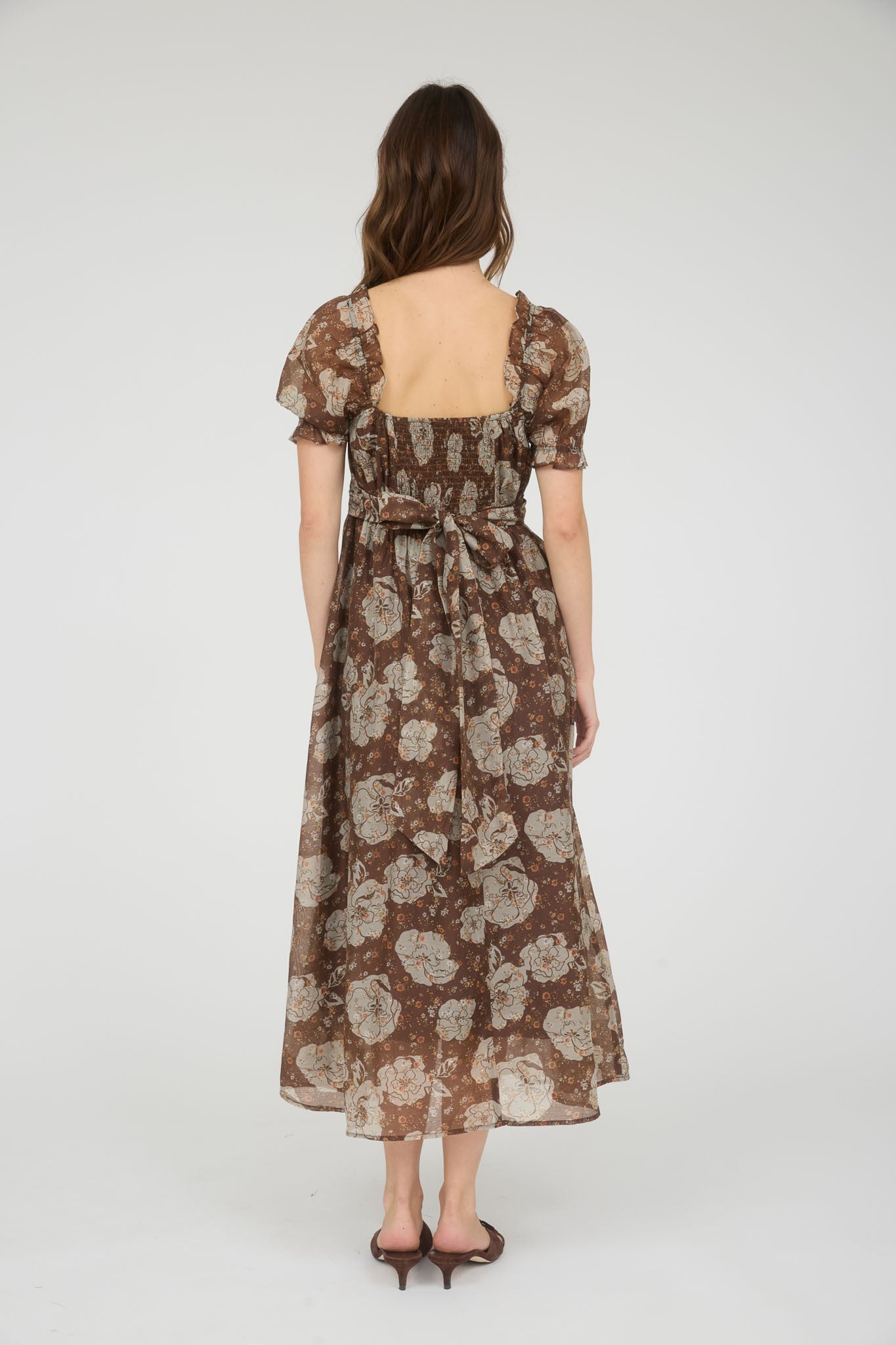 2465 FLORAL SWEETHEART MIDI DRESS