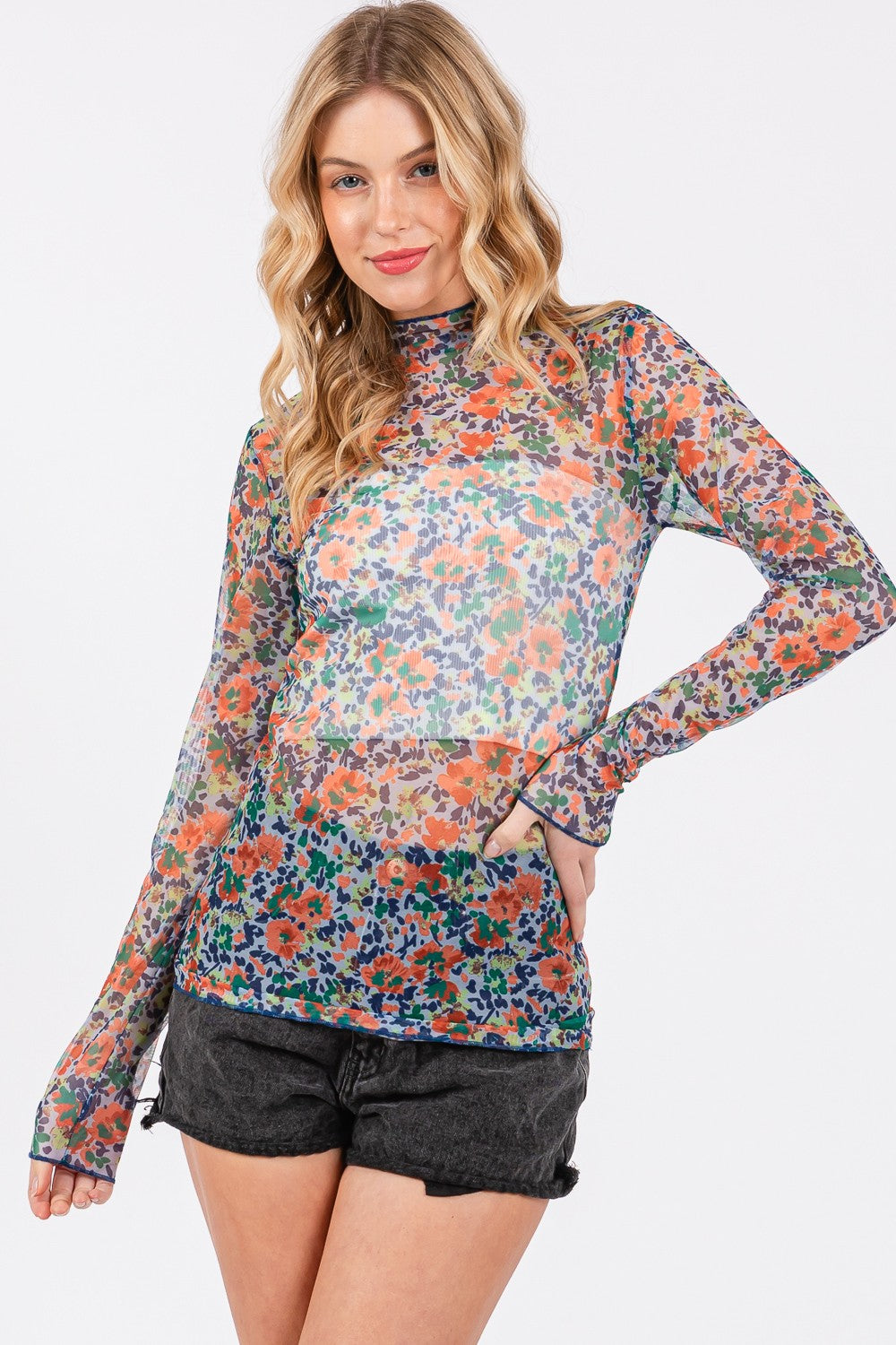2379 FLORAL MESH TOP