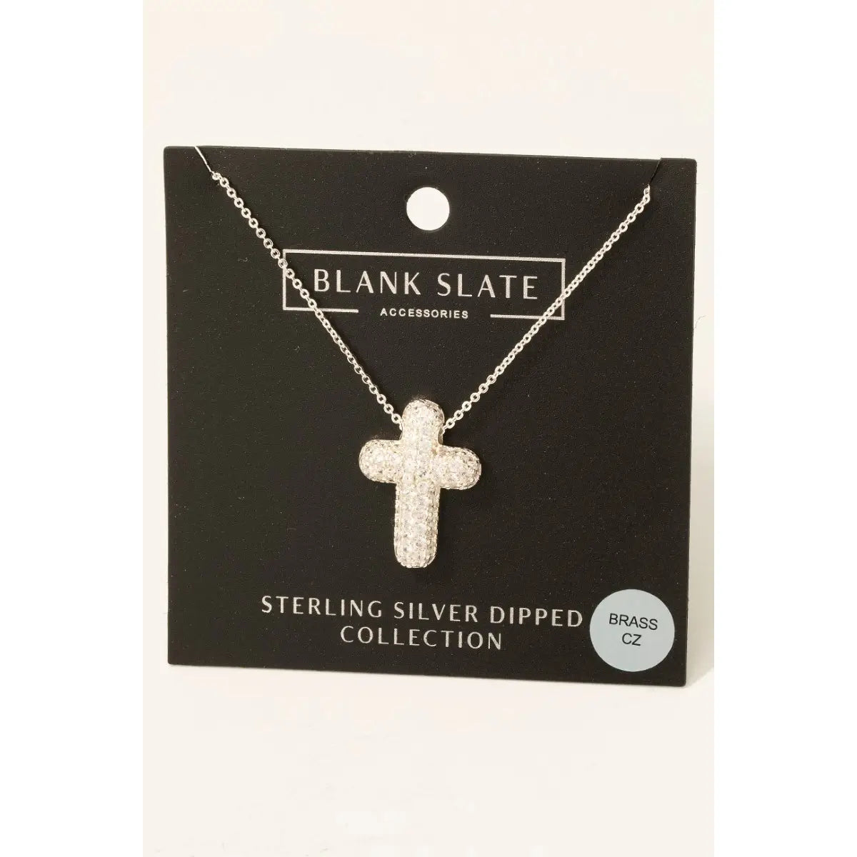3364 GOLD DIPPED PAVE BUBBLE CROSS NECKLACE