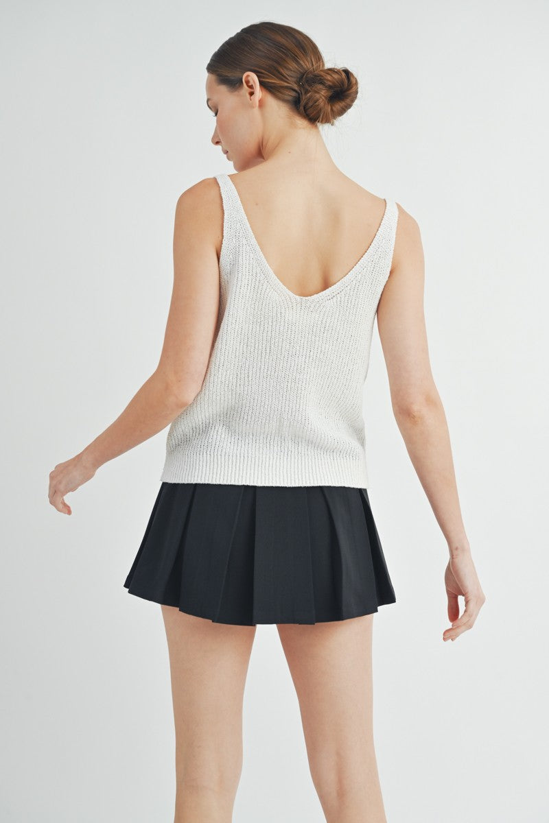 2967 KNIT BOW TIE TOP