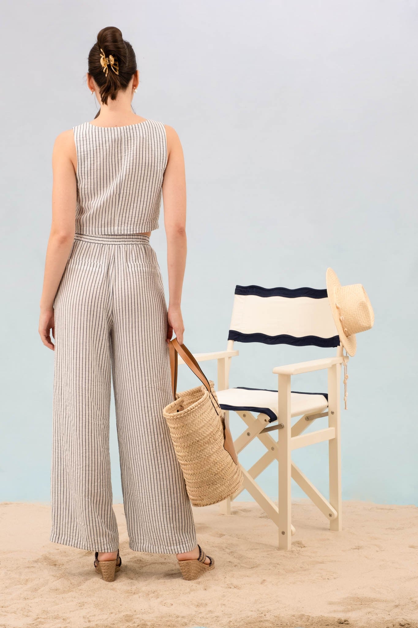3018 STRIPE TOP AND PANT SET
