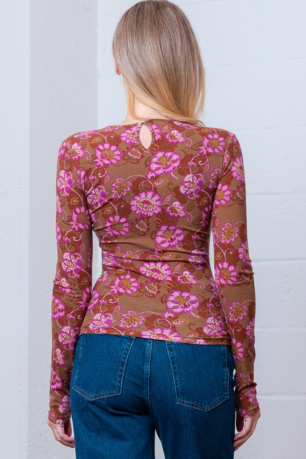 3309 FLORAL LONG SLEEVE TOP