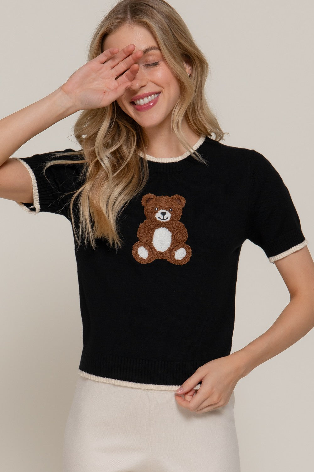 2846 FLOCKED BEAR TOP