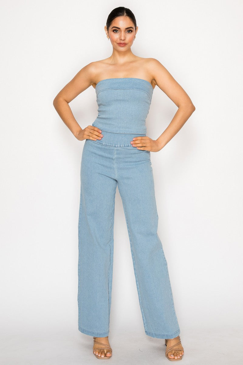 2874 STRETCH WIDE LEG DENIM PANTS