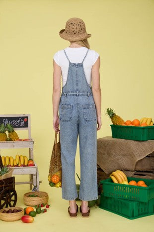 3117 WASHED DENIM OVERALLS