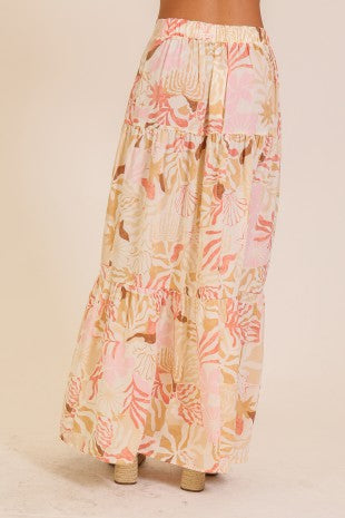 3135 TROPICAL TIERED MAXI SKIRT