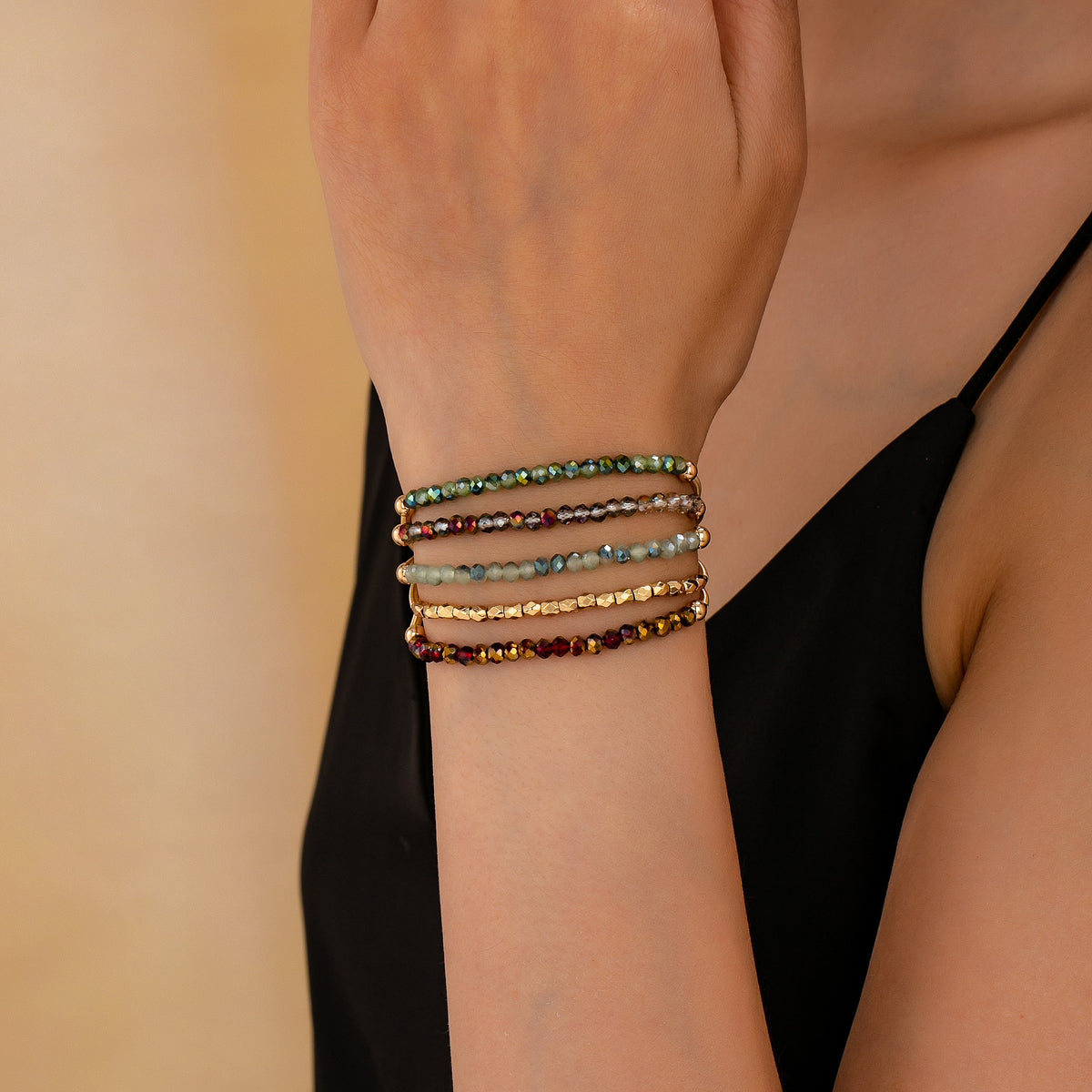 3422 BOHO BRASS GUITAR BRACELET SET
