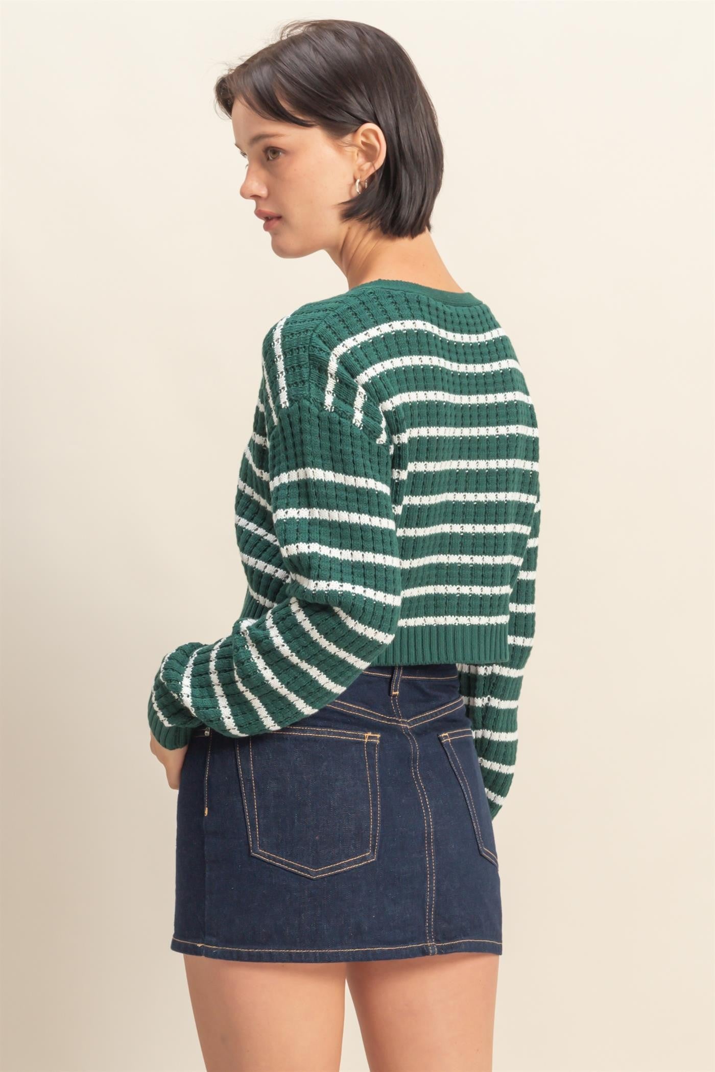 2702 STRIPED SWEATER CARDIGAN