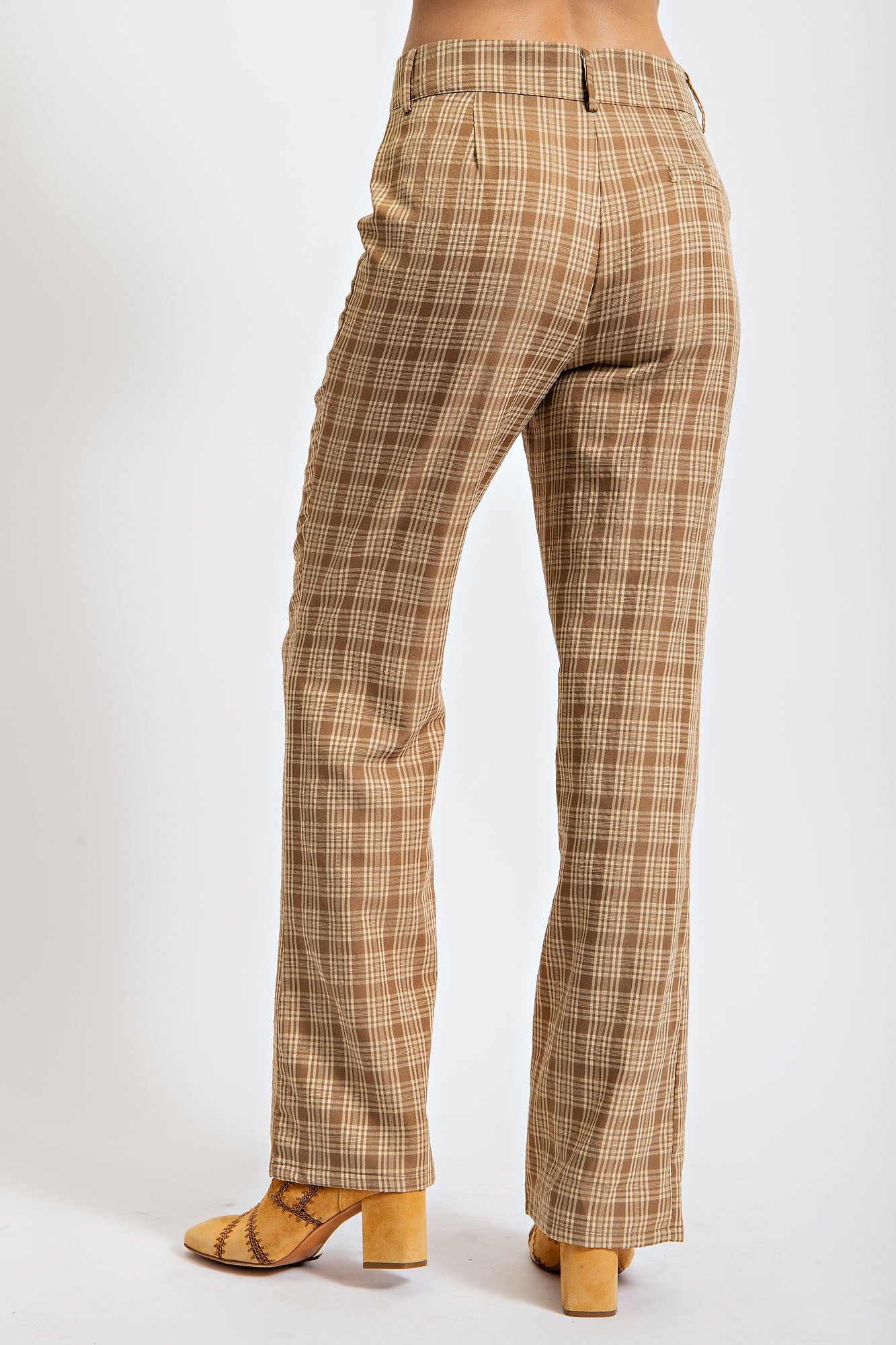 2420 PLAID BELL BOTTOM PANTS