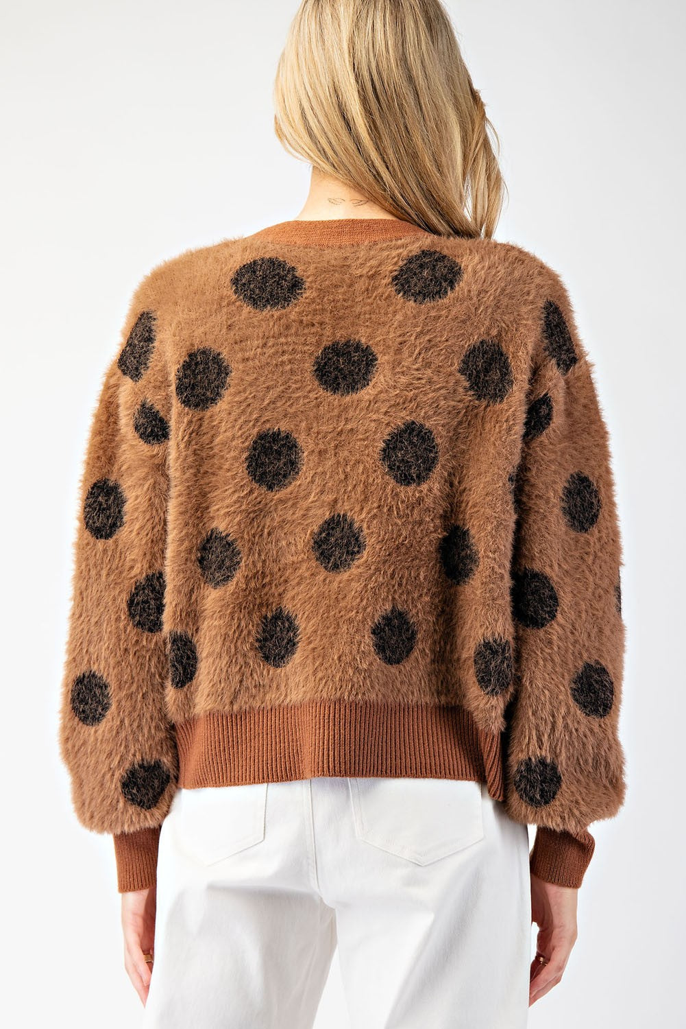 2570 MOHAIR POLKADOT CARDI