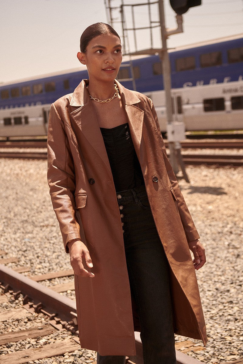 1680 FAUX LEATHER COAT