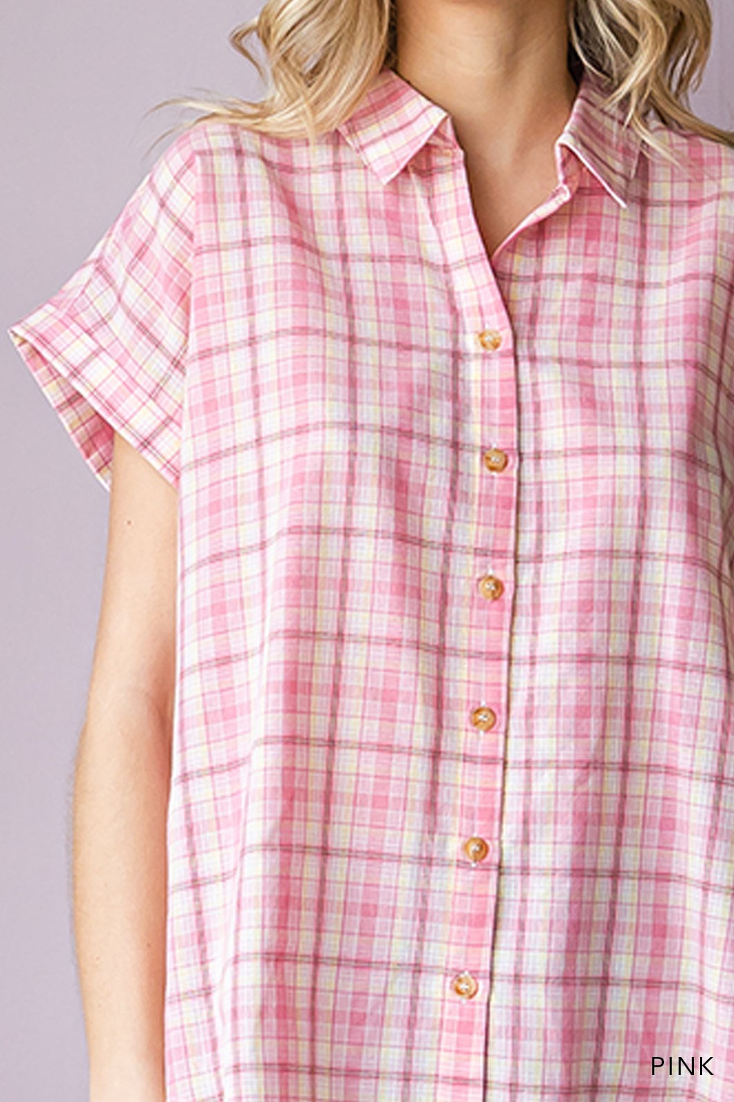 2219 CHECKER BUTTON DOWN TOP