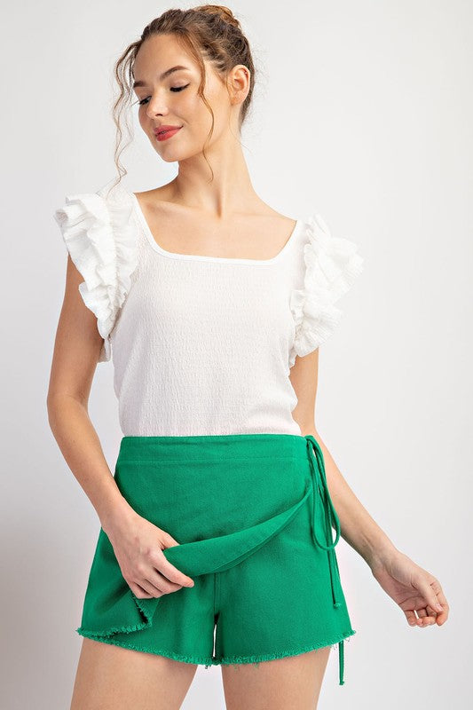 2353 MINERAL WASH WRAP SKORT