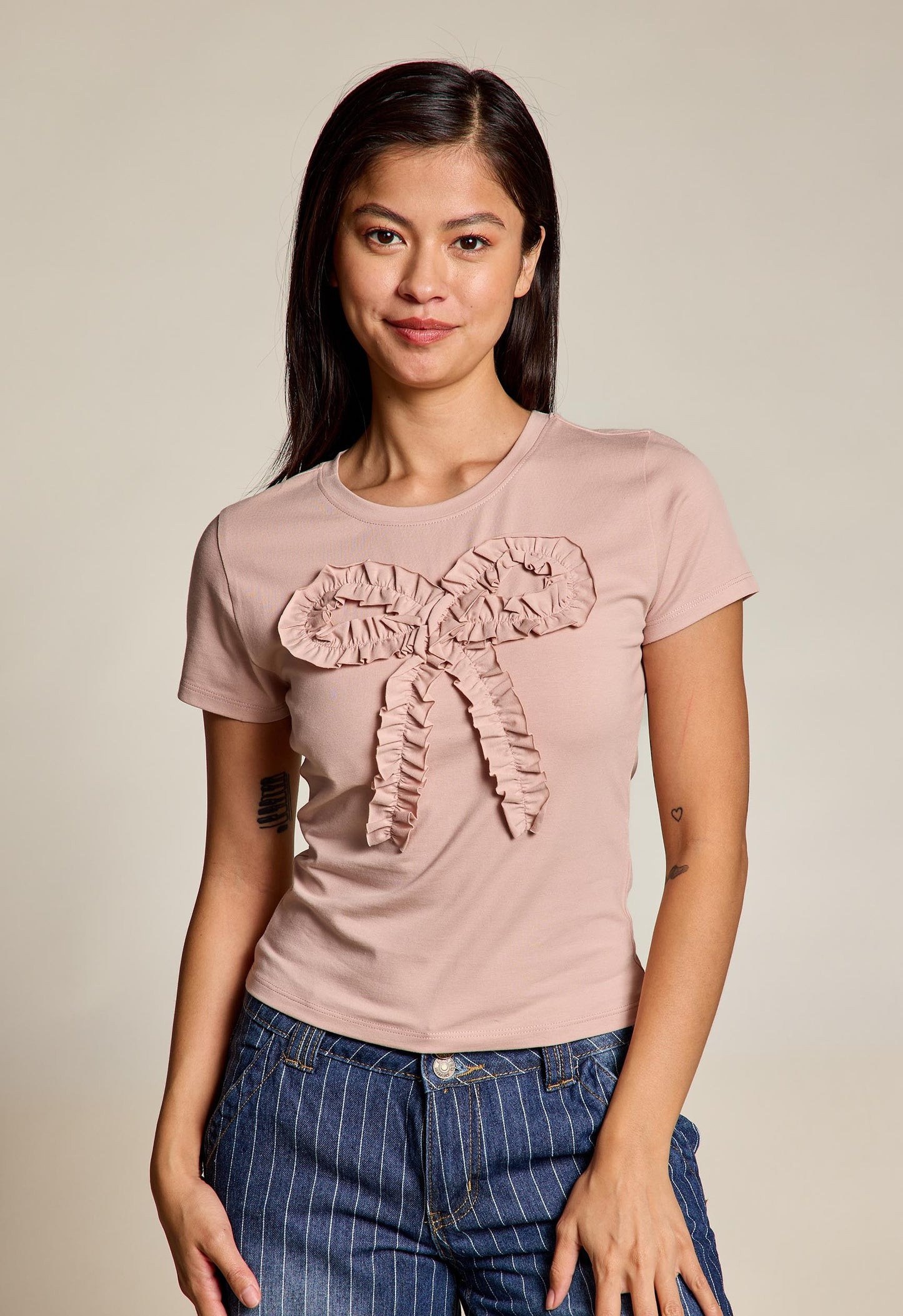 2696 RUFFLE BOW BABY TEE