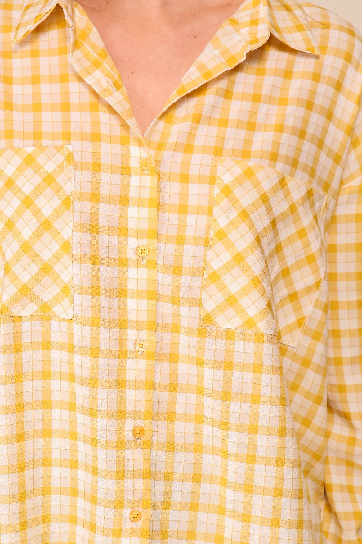 2090 PLAID BUTTON DOWN TOP