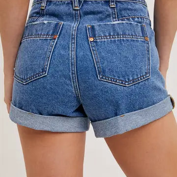 3146 ROLLED HEM DENIM SHORTS