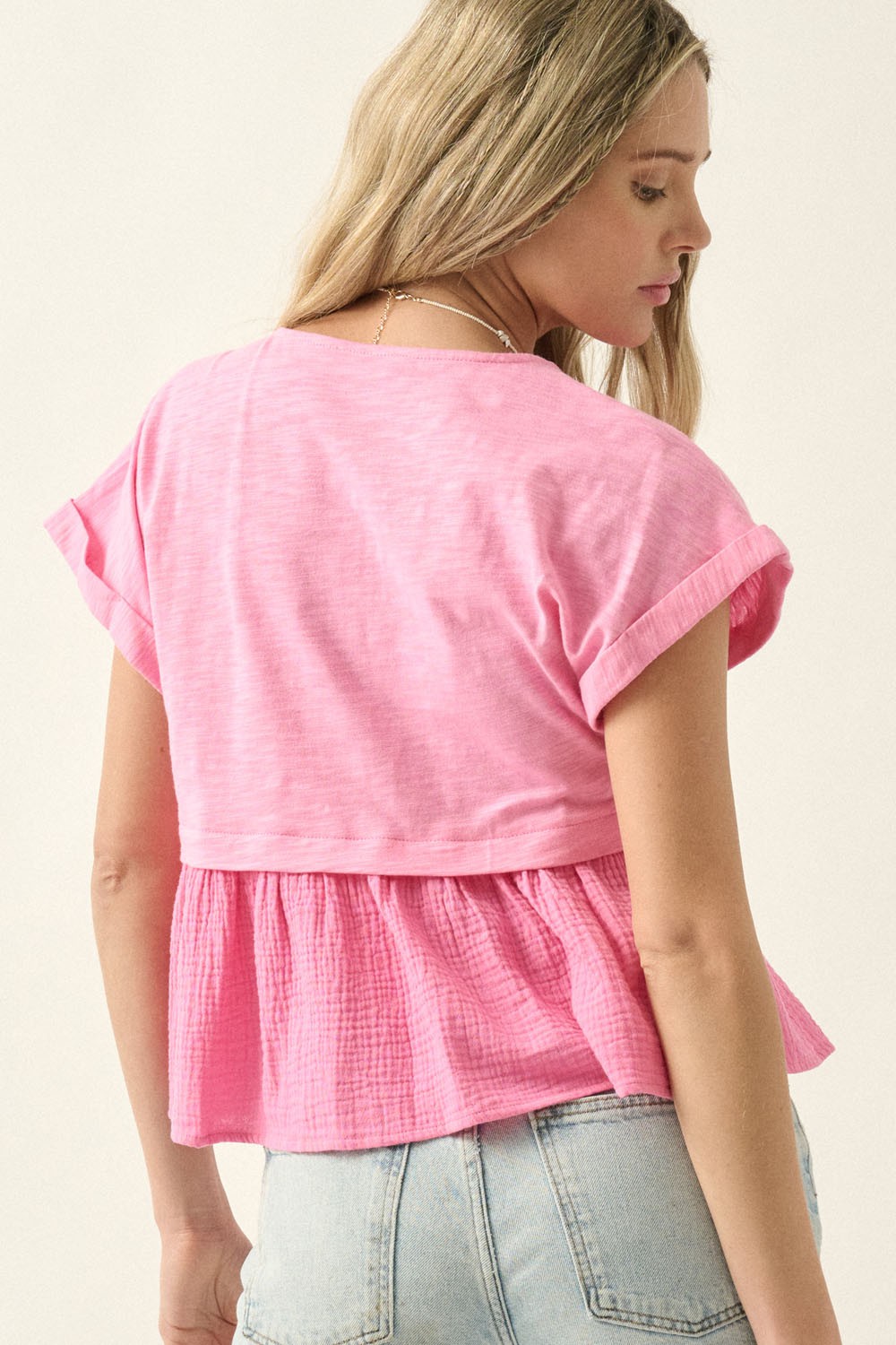 2361 SLUB KNIT BABYDOLL TOP