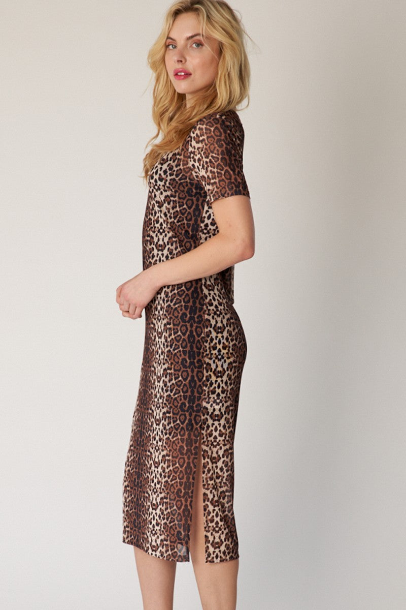 2556 MESH ANIMAL PRINT DRESS
