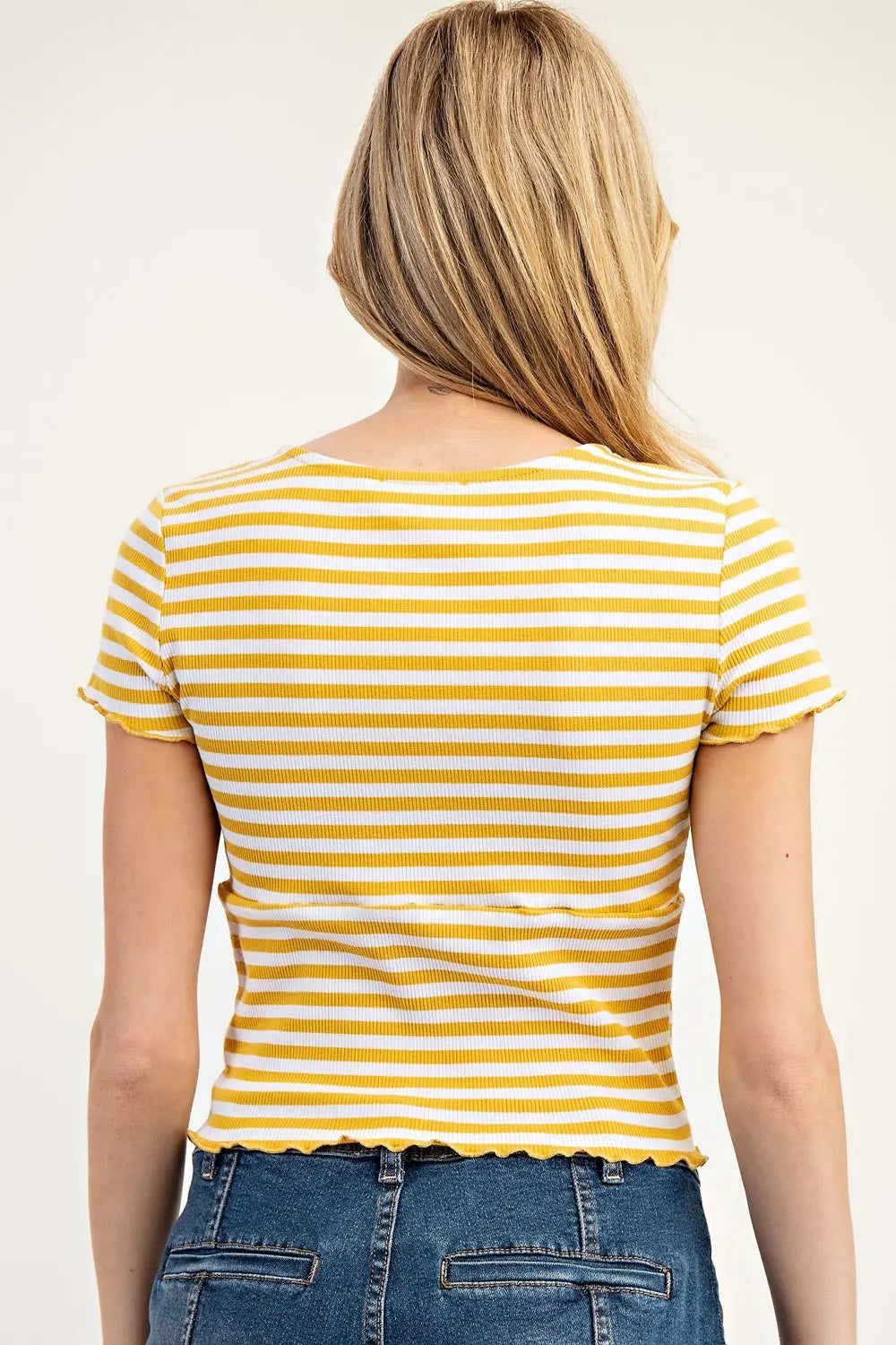 2965 STRIPED VNECK TOP