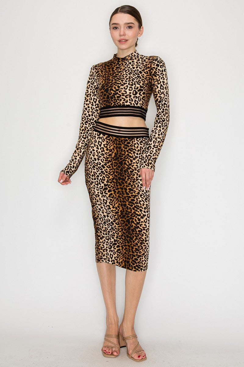 2645 LEOPARD PENCIL SKIRT