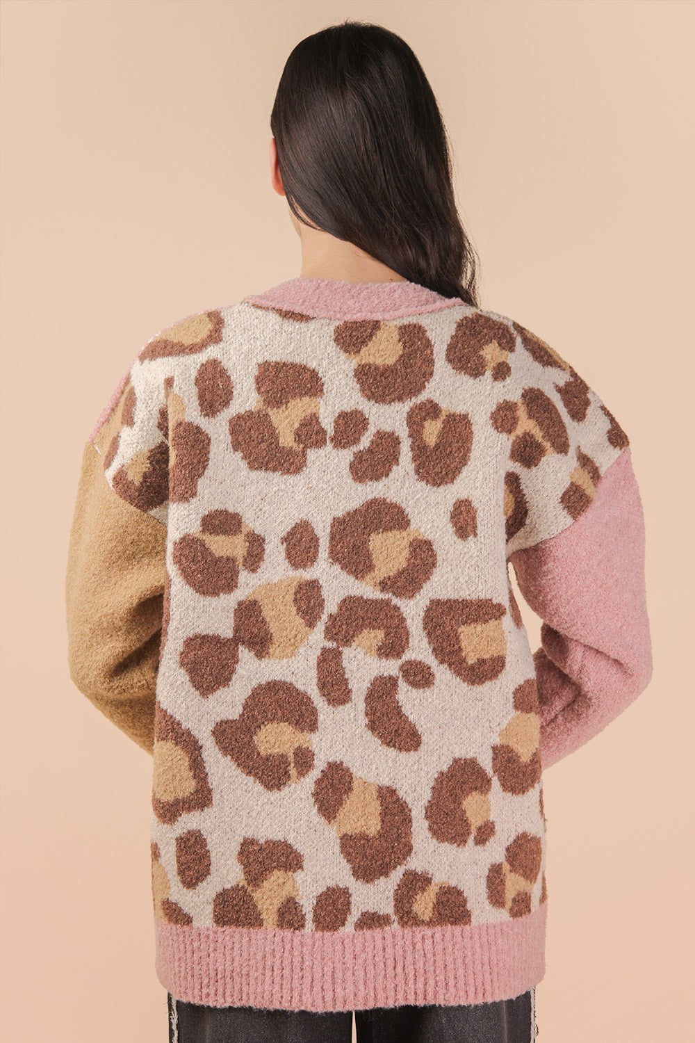 2759 LEOPARD AND PLAID CARDIGAN