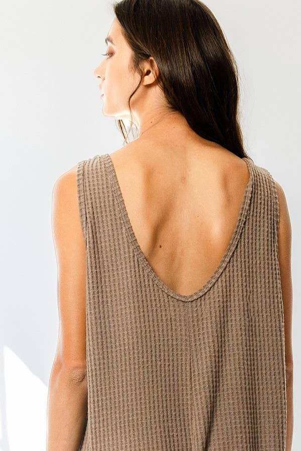 2381 OVERSIZE WAFFLE JUMPSUIT