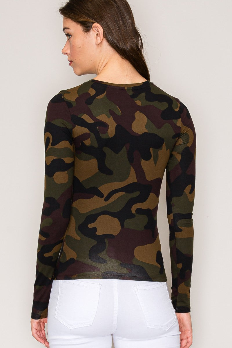 2280 CAMO CREW NECK TOP