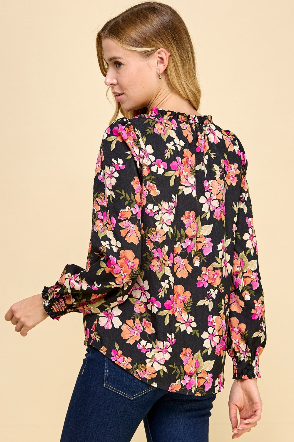 2722 V NECK FLORAL PRINT TOP