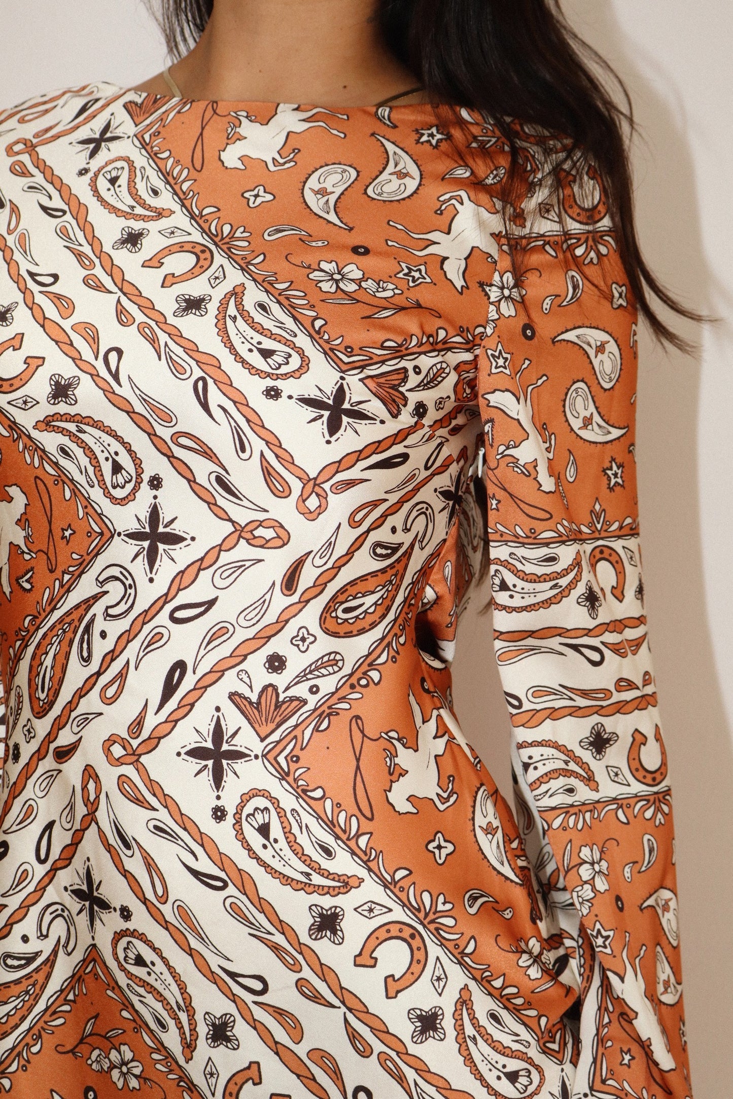 2719 WESTERN BANDANA OPEN BACK DRESS