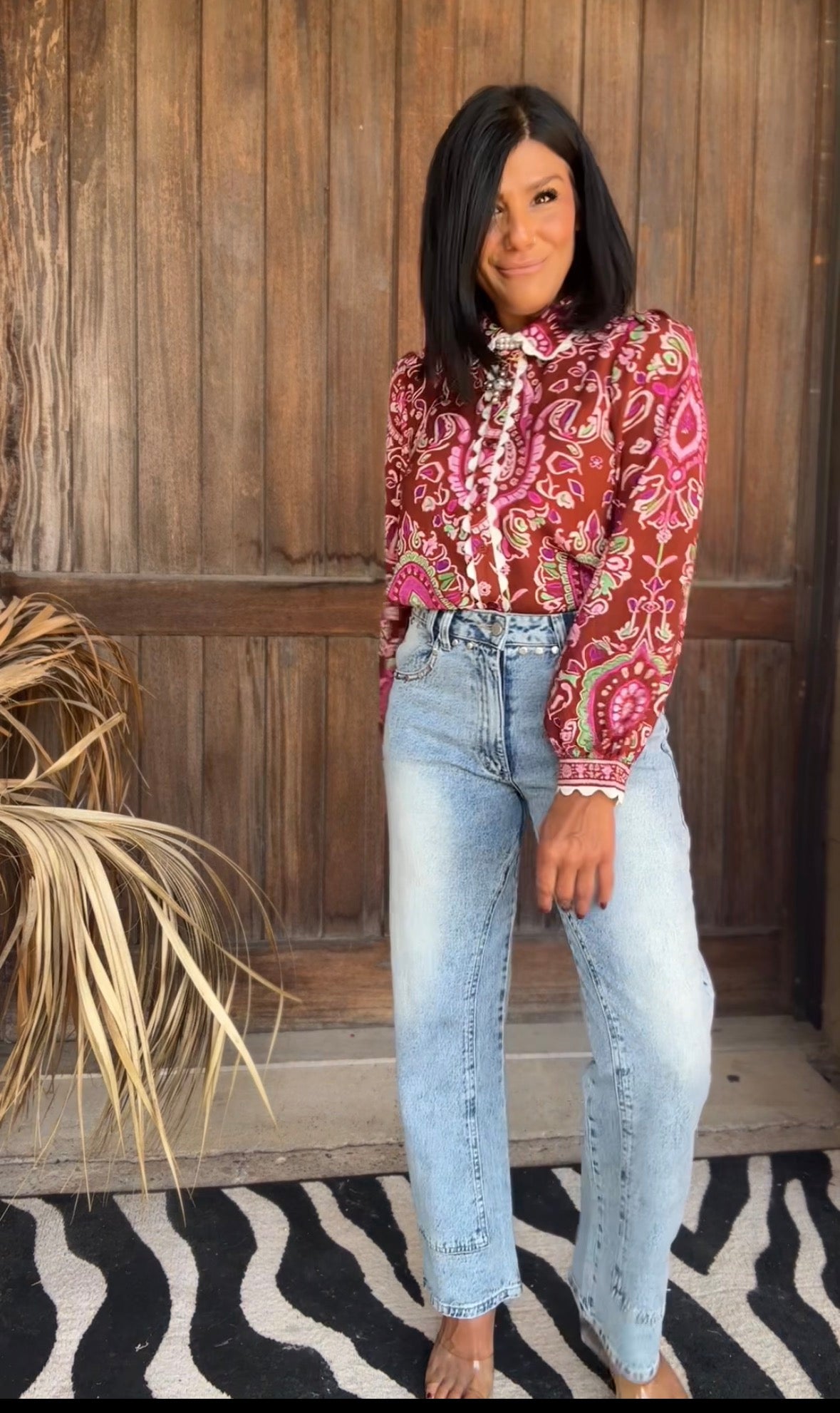3321 BRICK BUTTONED DOWN TOP