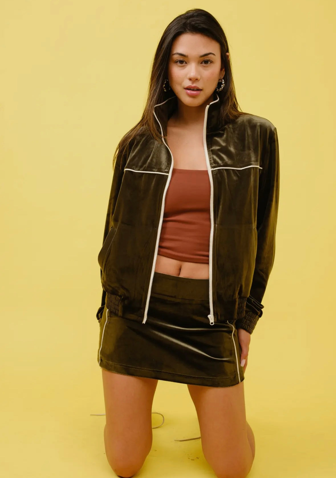 2617 VELOUR MINI SKIRT