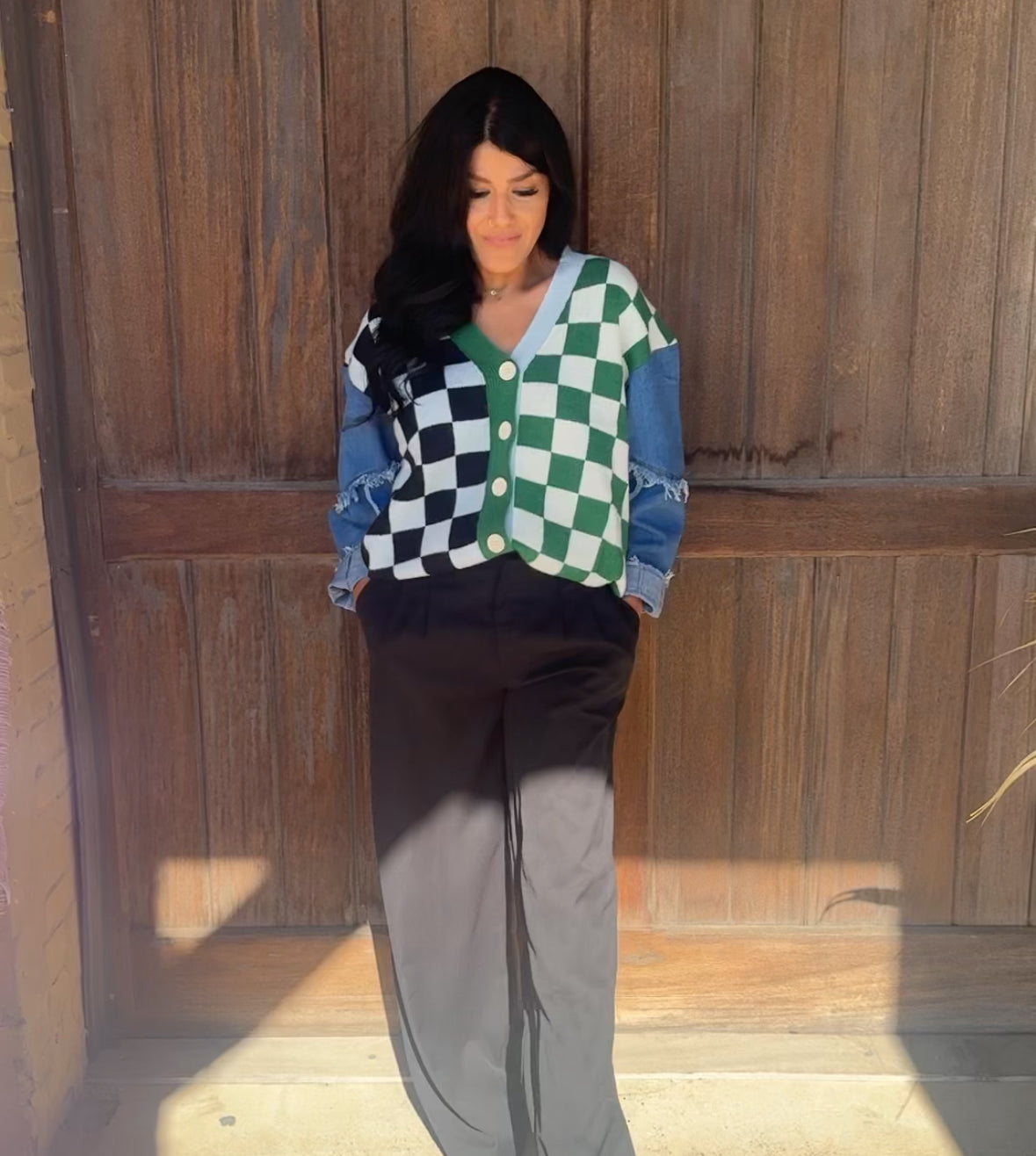 2714 CHECKERED CARDIGAN