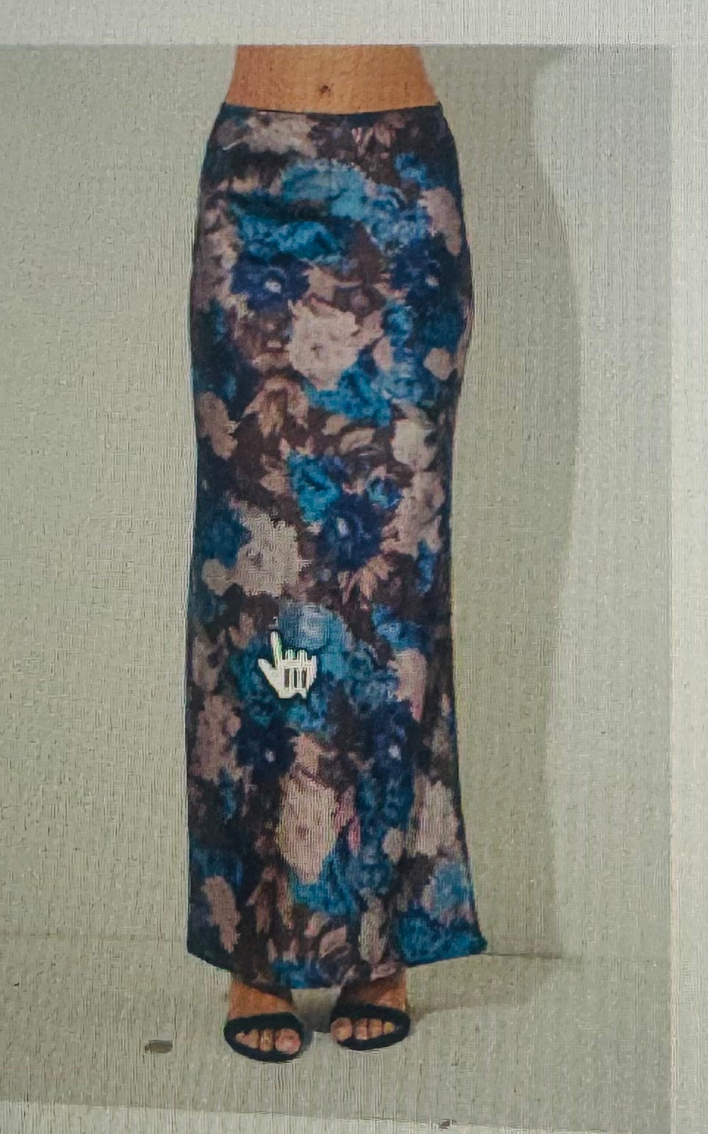 2650 FLORAL SATIN MAXI SKIRT