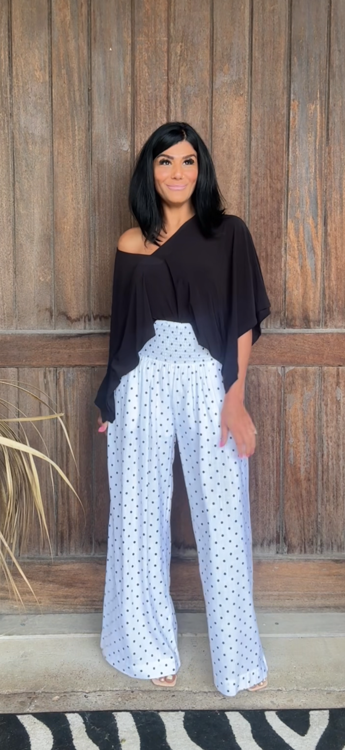 3045 POLKA DOT WIDE LEG PANTS
