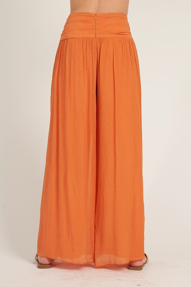 2959 SHIRRED FLOWY PANTS