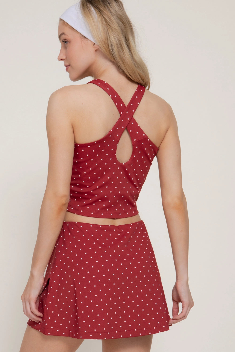 2987 POLKA DOT ACTIVEWEAR TOP AND SKORT SET
