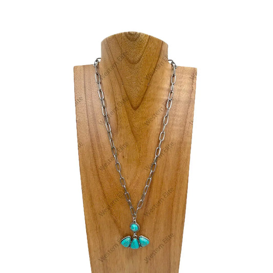 3343 20' TURQUOISE STONE NECKLACE