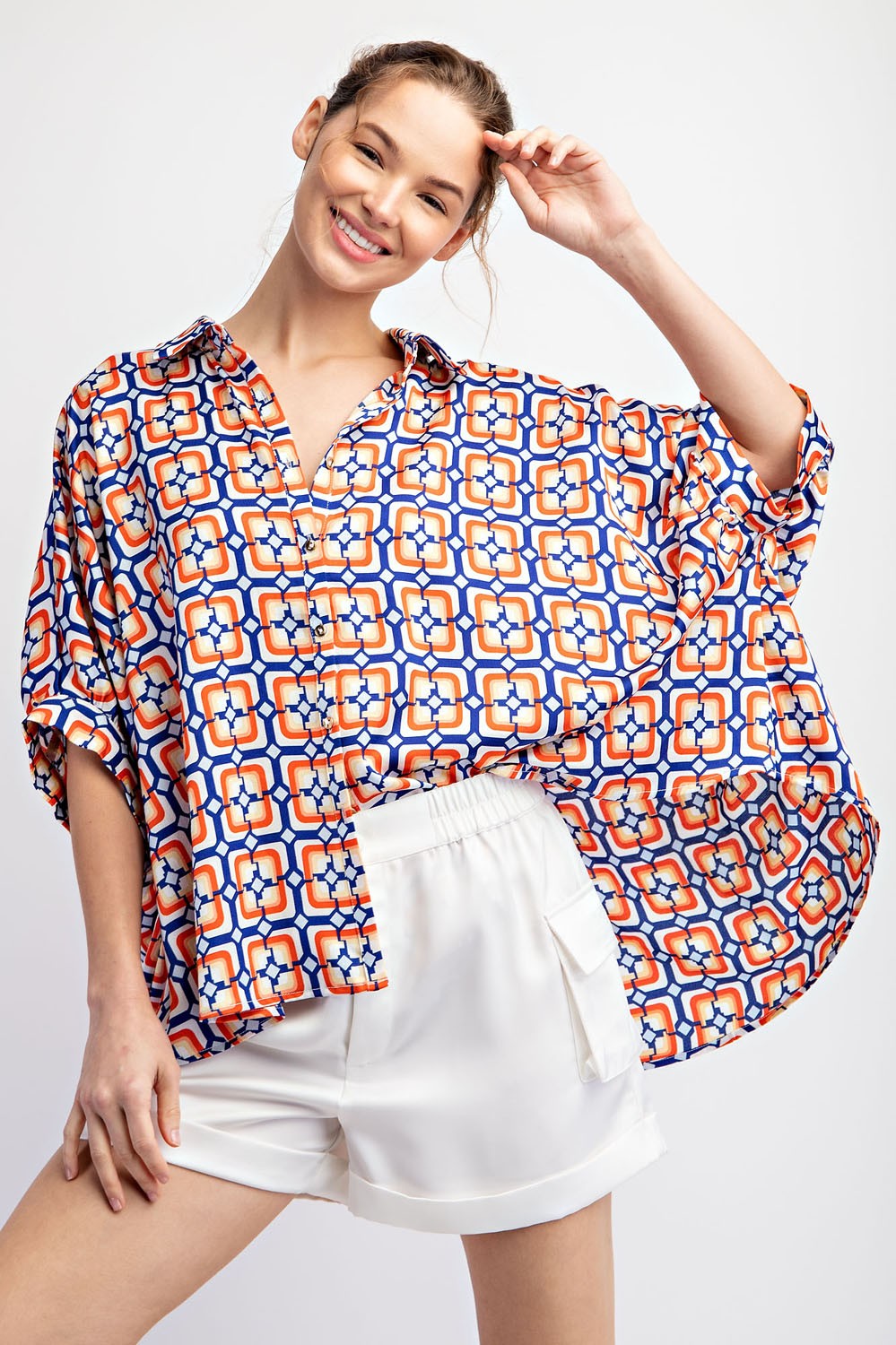 2294 OVERSIZED BUTTON DOWN TOP