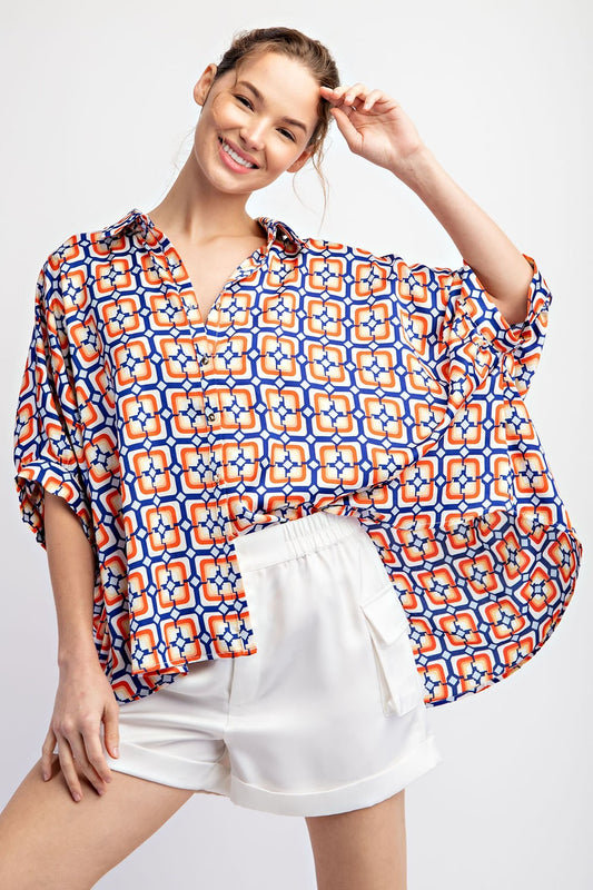 2294 OVERSIZED BUTTON DOWN TOP