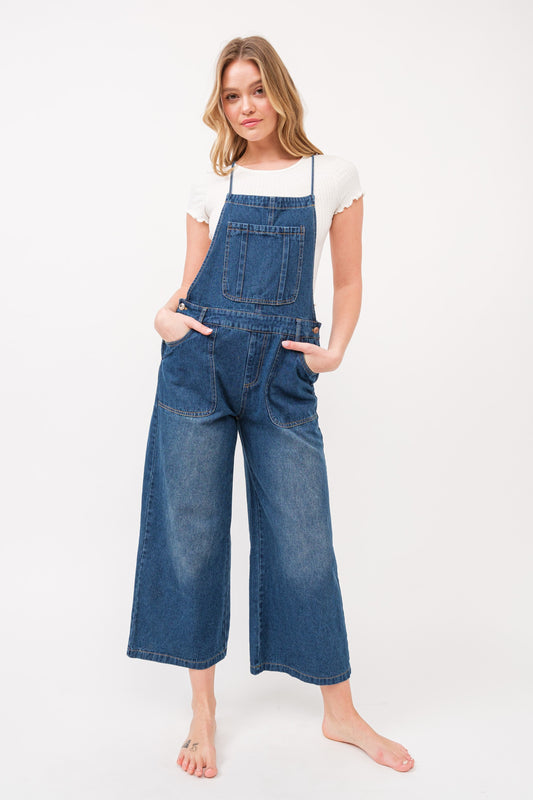 2339 DENIM TIE BACK OVERALLS