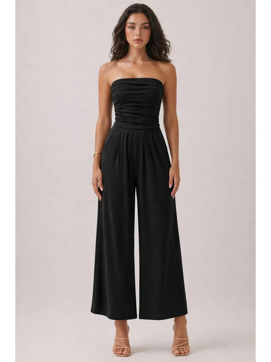3220 TUBE TOP PALAZZO JUMPSUIT