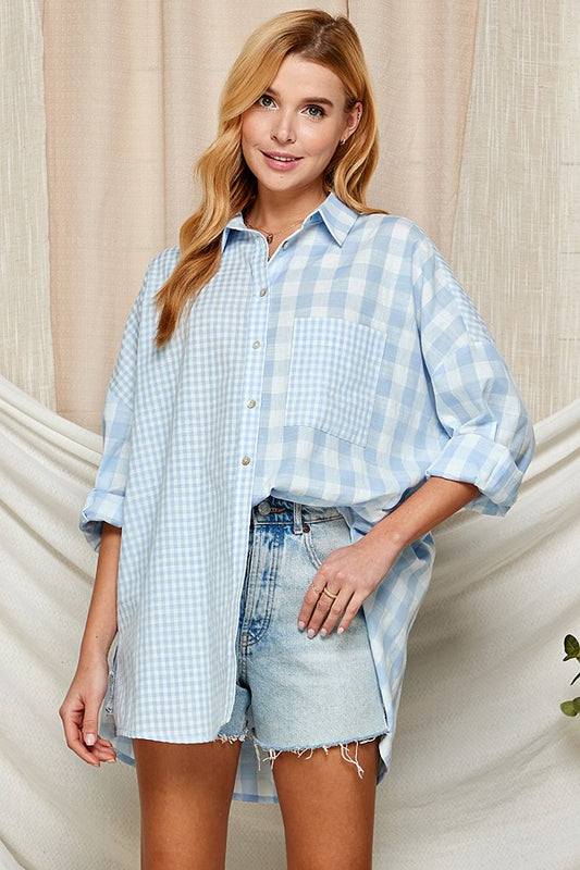 2399 PLAID ME DOWN TOP