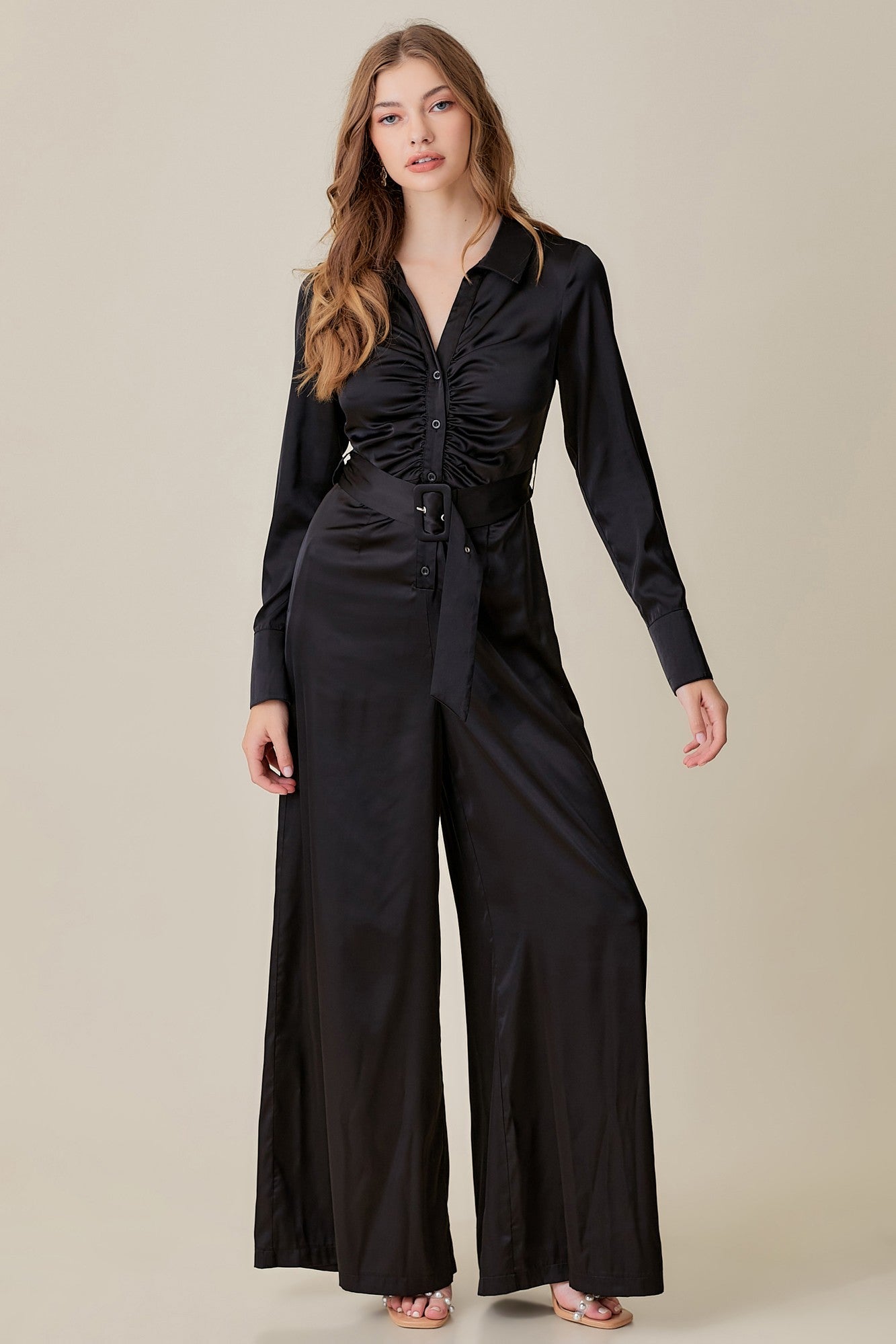 2599 RUCHED JUMPSUIT