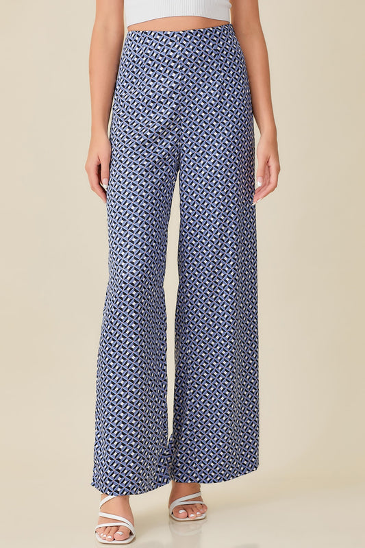 2784 GEO SILKY WIDE LEG PANTS