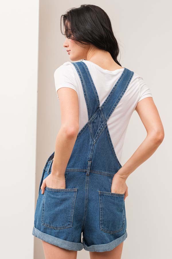 3177 DENIM OVERALL SHORTS