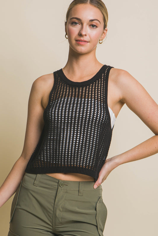 3037 OPEN KNIT TOP