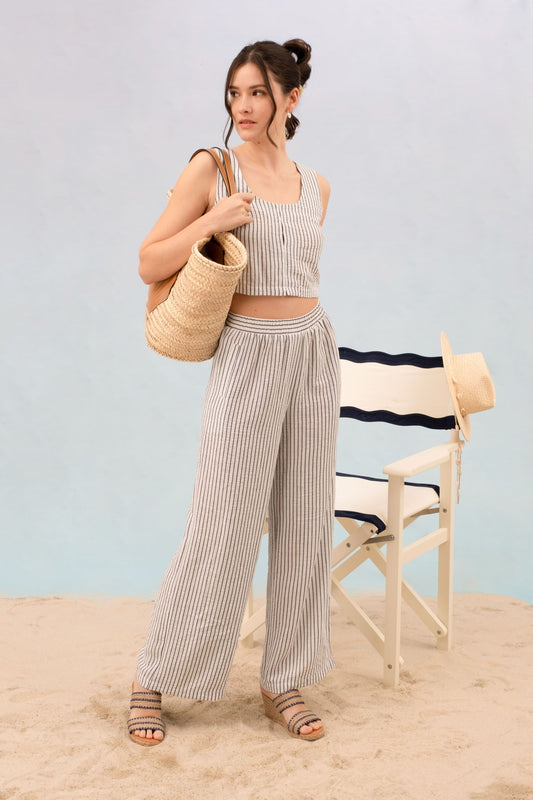 3018 STRIPE TOP AND PANT SET