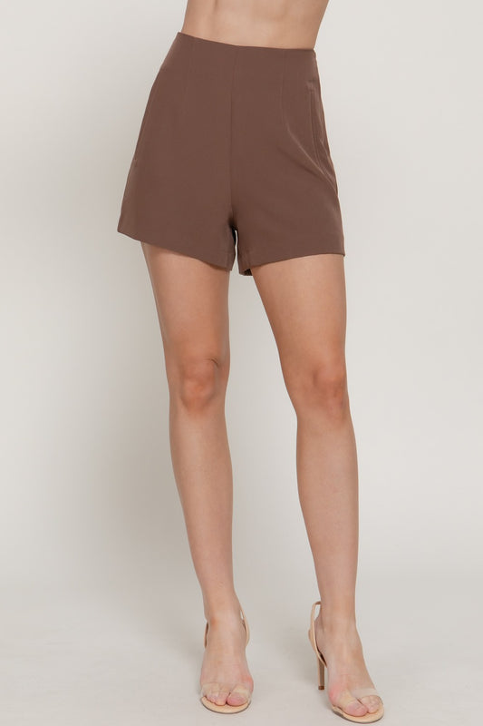 2842 HIGH WAISTED PINTUCK SHORTS